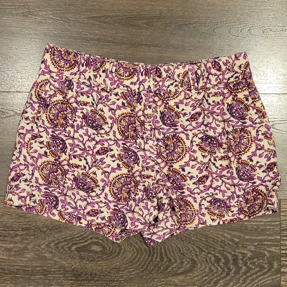 ❤ LOFT LINEN BLEND PAISLEY SHORTS, 2 (26)